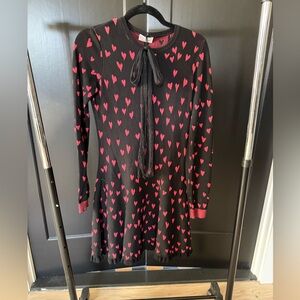 Red Valentino light knit knee length/above knee heart pattern dress